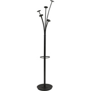 Alba Festival Coat Stand - 5 Pegs - 74" Height - for Garment - Black - 1 Each