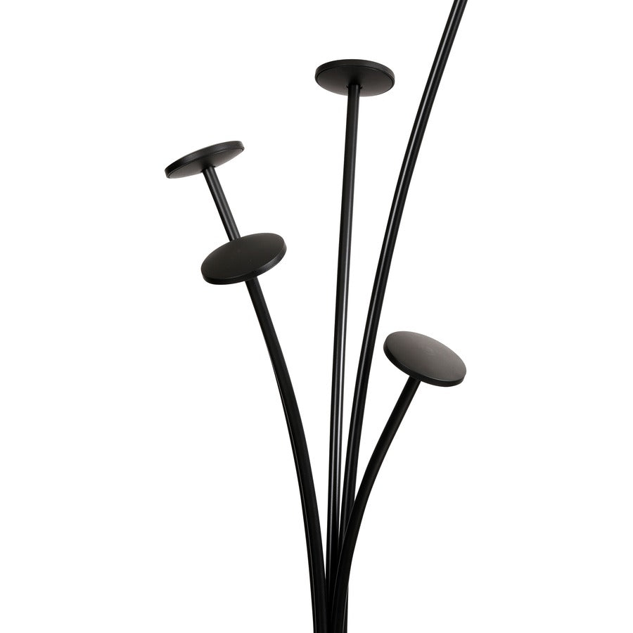 Alba Festival Coat Stand - 5 Pegs - 74" Height - for Garment - Black - 1 Each