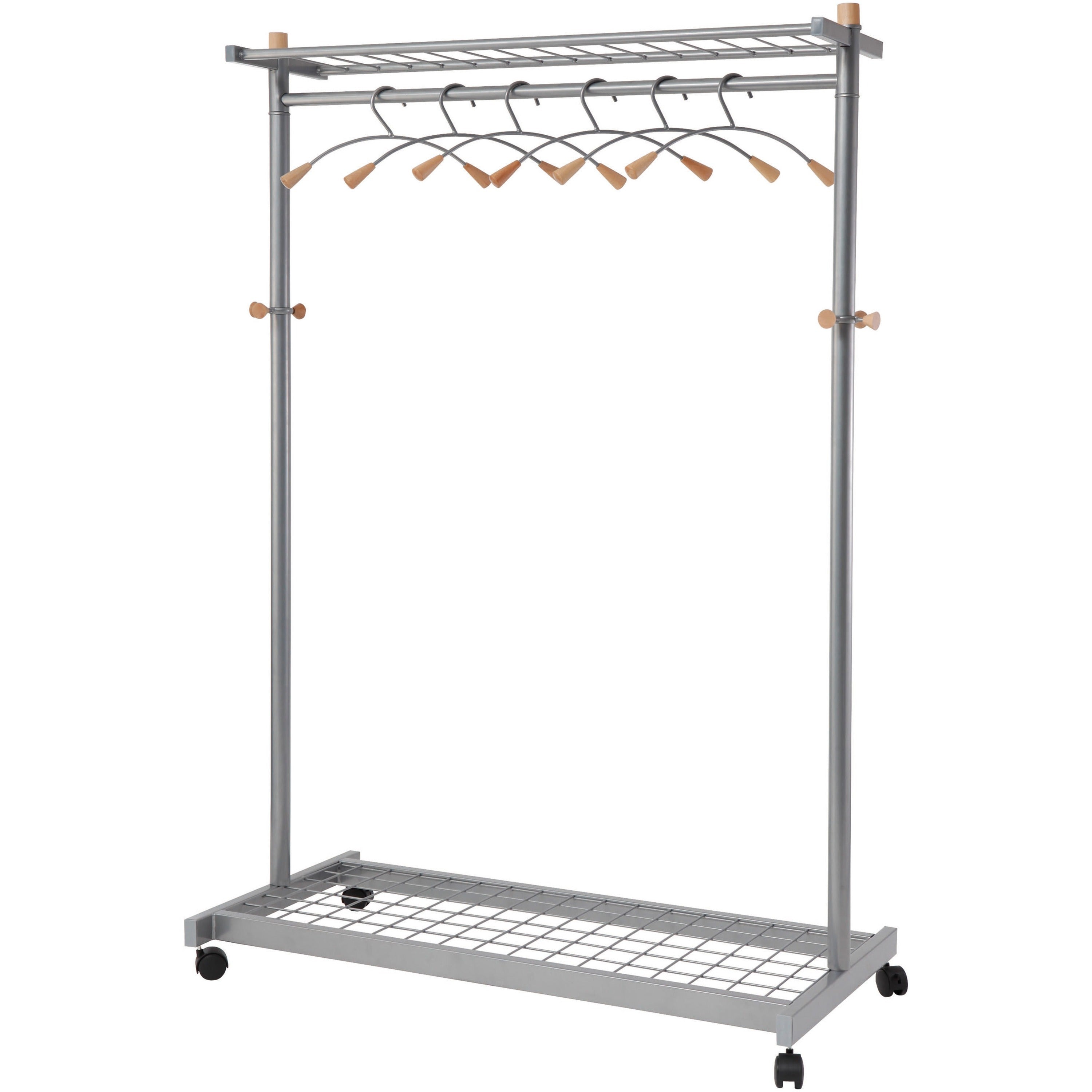 36 x Hanger - 72" Height x 45" Width x 22" Depth - Hanging Hook, Built-in Wheels - Chrome - 1 Each