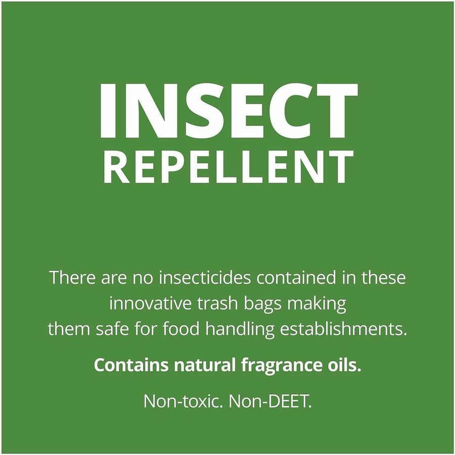 Stout Insect Repellent Trash Bags - 55 gal Capacity - 52" Length x 37" Width x 2 mil (51 Micron) Thickness - Black - Polyethylene - Recycled - 1 Carton