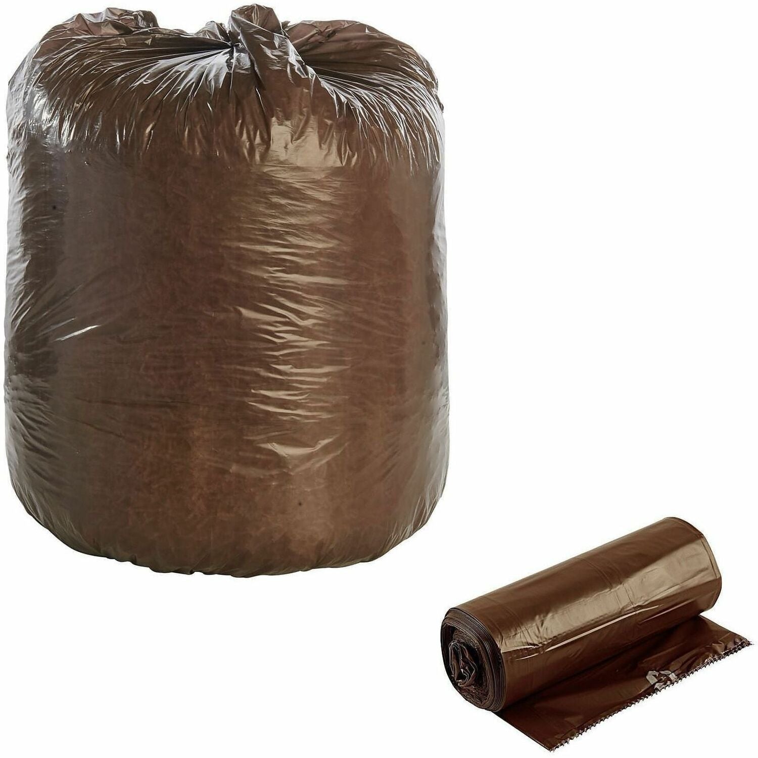 Stout Controlled Life-Cycle Plastic Trash Bags - 30 gal Capacity - 36" Length x 30" Width x 0.80 mil (20 Micron) Thickness - Brown - Office Waste - 1 Carton