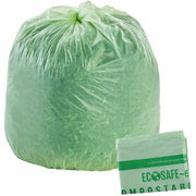 Stout EcoSafe Trash Bags - 64 gal Capacity - 60" Length x 48" Width x 0.85 mil (22 Micron) Thickness - Green - Plastic - 1 Carton