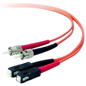 Belkin Fiber Optic Duplex Patch Cable - 49.21 ft Fiber Optic Network Cable - First End: 2 x ST - Male - Second End: 2 x SC Network - Male - Patch Cable - 62.5/125 &micro;m - Orange - 1 Each