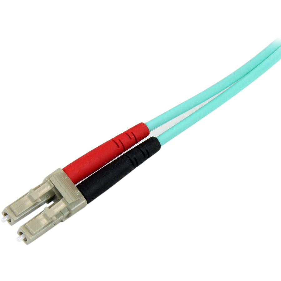 StarTech.com 10Gb Fiber Optic Duplex Cable, 32.81 ft, LC to SC, Multimode 50/125µm, LSZH Jacket, Aqua, 1 Each