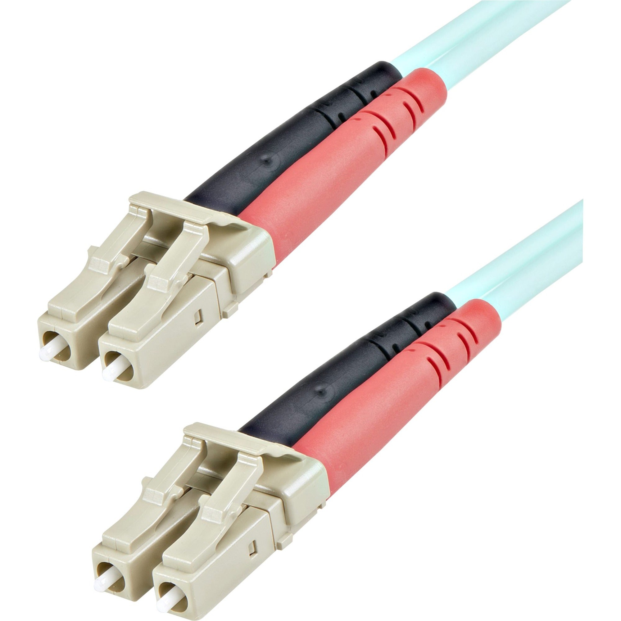 StarTech.com Fiber Optic Duplex Patch Cable, 3.28 ft, LC to LC, 10 Gbit/s, LSZH, 50/125 µm, Aqua, 1 Each