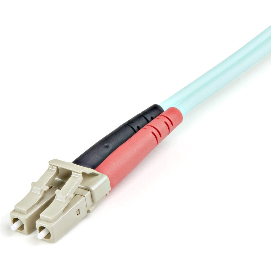 StarTech.com Fiber Optic Duplex Patch Cable, 3.28 ft, LC to LC, 10 Gbit/s, LSZH, 50/125 µm, Aqua, 1 Each