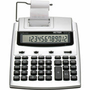 Extra Large Display, Date, Clock, Environmentally Friendly, Item Count, 4-Key Memory, Independent Memory, Dual Power - Battery/Power Adapter Powered - 2.5" Height x 7.8" Width x 9.8" Length - White, Silver - Plastic - 1 Each