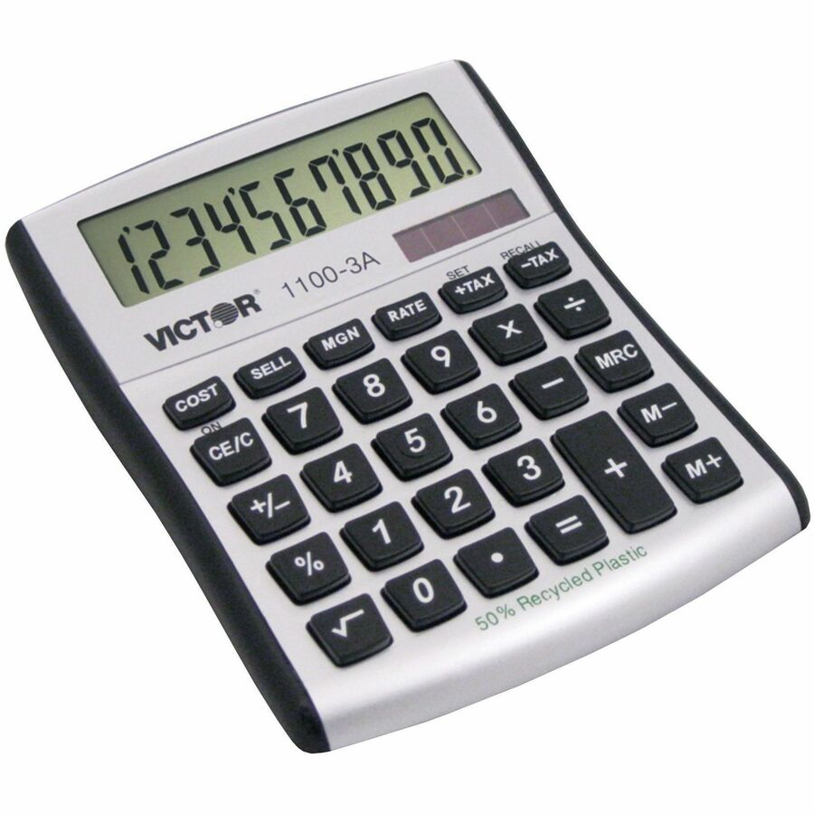 Large Display, Angled Display, Dual Power, Independent Memory, Environmentally Friendly, Battery Backup - Battery/Solar Powered - Battery Included - 1.1" Height x 4.5" Width x 5" Depth x 5" Length - White, Blue, Silver - Plastic - 1 Each