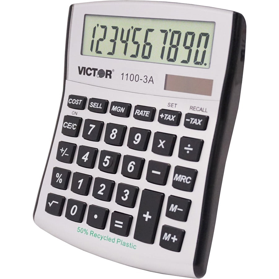 Large Display, Angled Display, Dual Power, Independent Memory, Environmentally Friendly, Battery Backup - Battery/Solar Powered - Battery Included - 1.1" Height x 4.5" Width x 5" Depth x 5" Length - White, Blue, Silver - Plastic - 1 Each