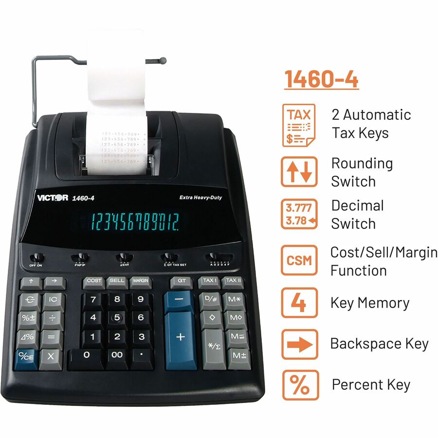 Independent Memory, Big Display, Heavy Duty, Sign Change, Item Count, 4-Key Memory, Easy-to-read Display - 3.3" Height x 8" Width x 12.3" Length - Black - 1 Each