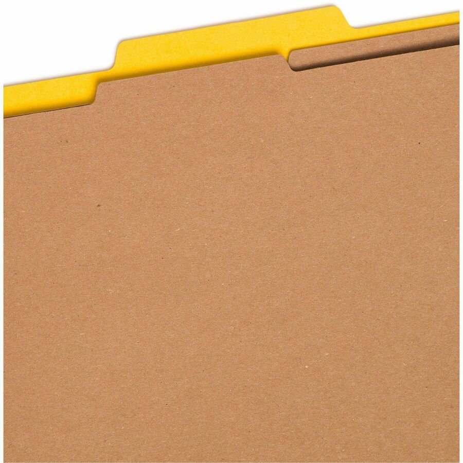 Smead SafeSHIELD 2/5 Tab Cut Letter Size Recycled Classification Folders, 2" Expansion, 2 Fasteners, 2 Dividers, Pressboard, Assorted Colors, Heavy Duty, 10/Box