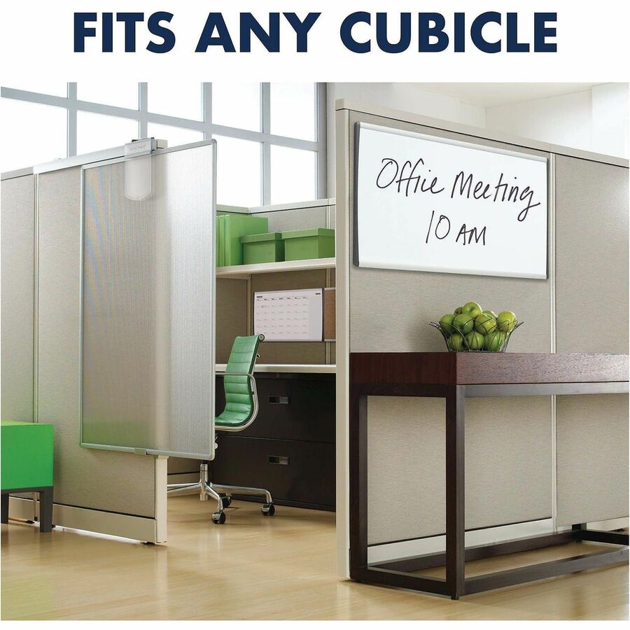 Quartet Arc Cubicle Magnetic Whiteboard - 14" (1.2 ft) Width x 11" (0.9 ft) Height - White Painted Steel Surface - Silver Aluminum Frame - Horizontal - Magnetic - 1 Each