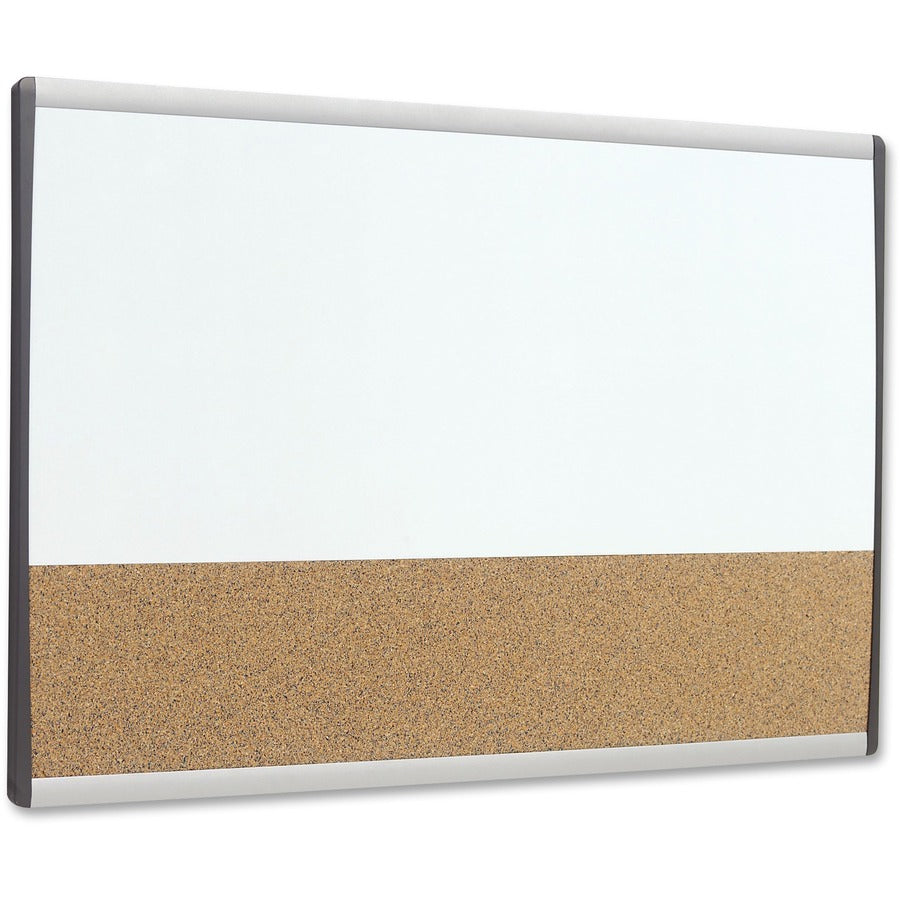 30" (2.5 ft) Width x 18" (1.5 ft) Height - White Cork Surface - Silver Aluminum Frame - Horizontal - Magnetic - 1 Each