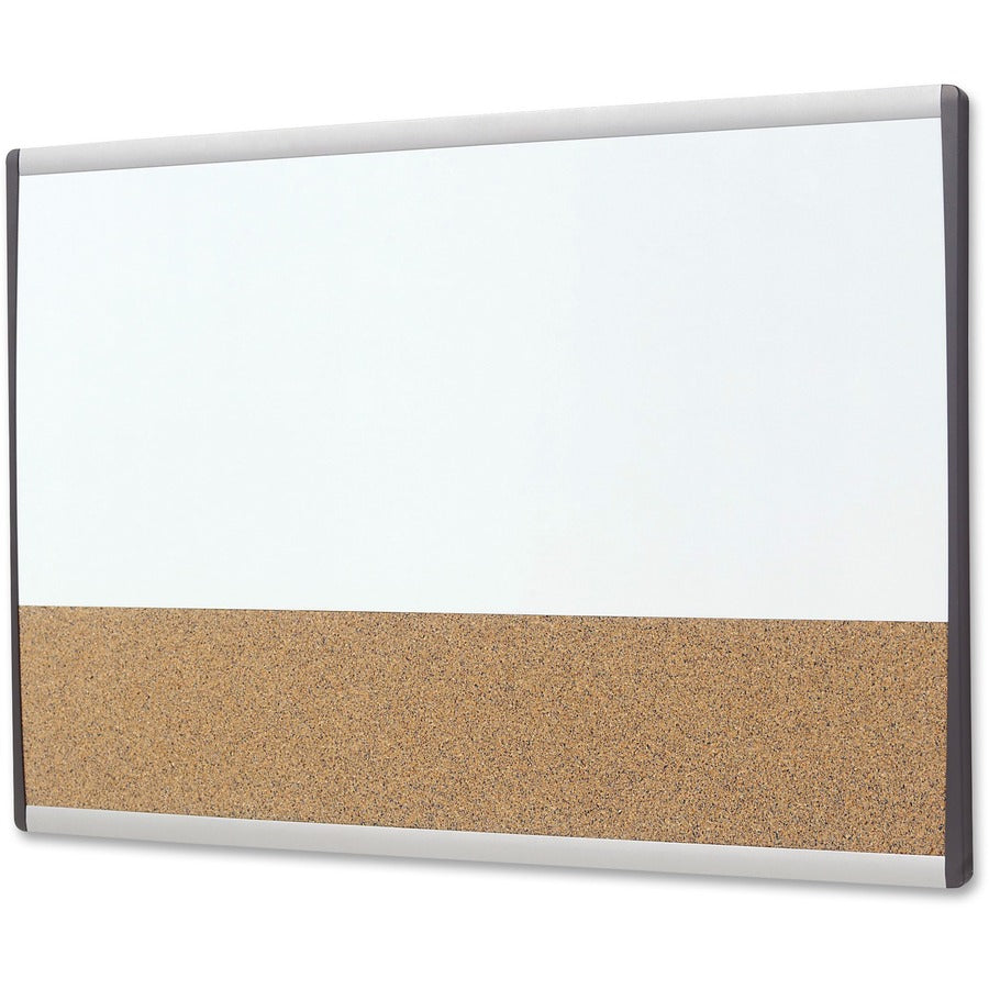 30" (2.5 ft) Width x 18" (1.5 ft) Height - White Cork Surface - Silver Aluminum Frame - Horizontal - Magnetic - 1 Each