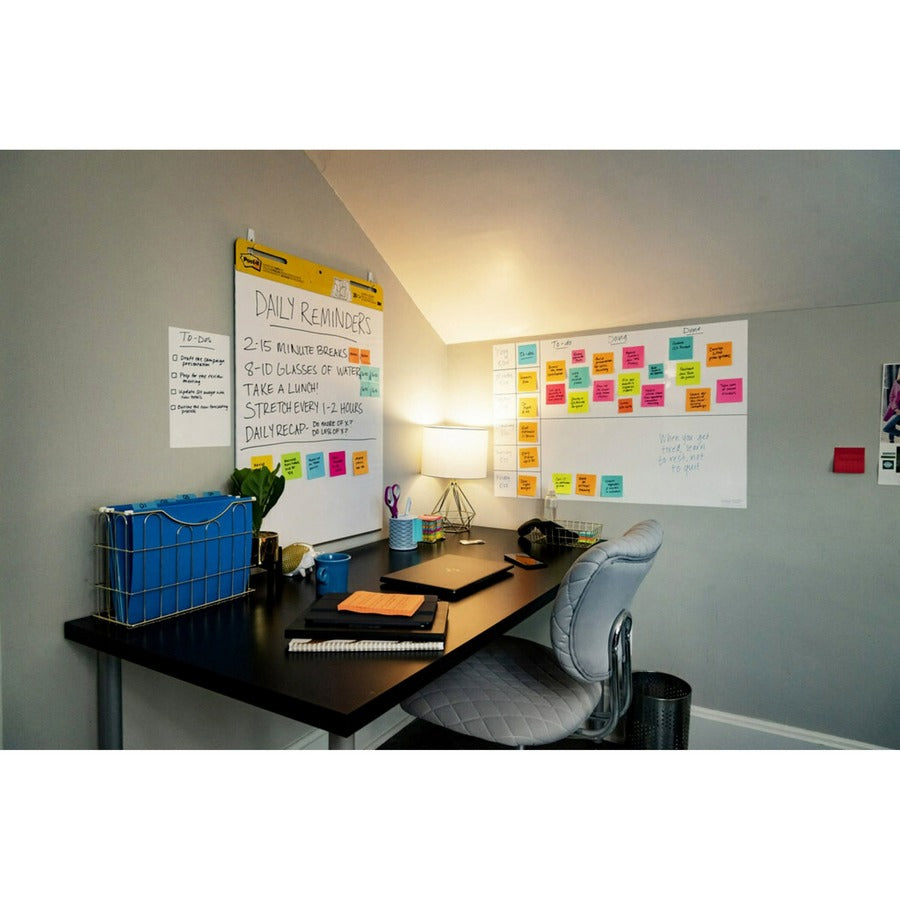 Post-it® Self-Stick Easel Pad Value Pack, 25" x 30", White, 30 Sheets per Pad, 6 Pads per Carton, Stapled, Cardboard Cover, Repositionable, Bleed-Free, Sturdy Back