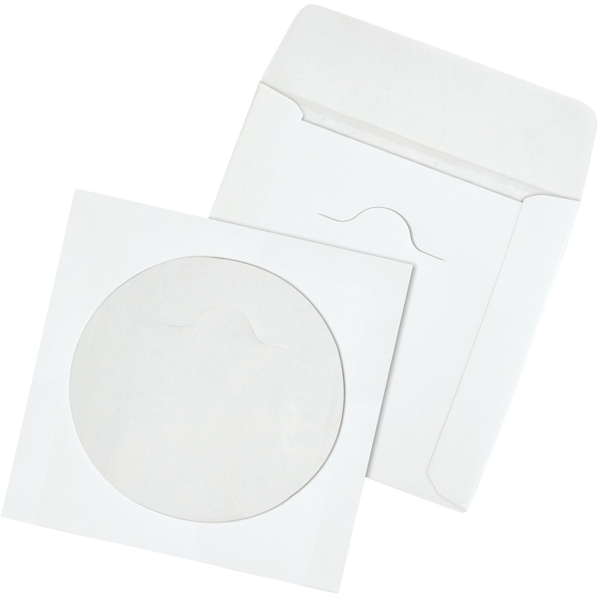 CD/DVD - 4 7/8" Width x 5" Length - White - Paper - 100 / Box