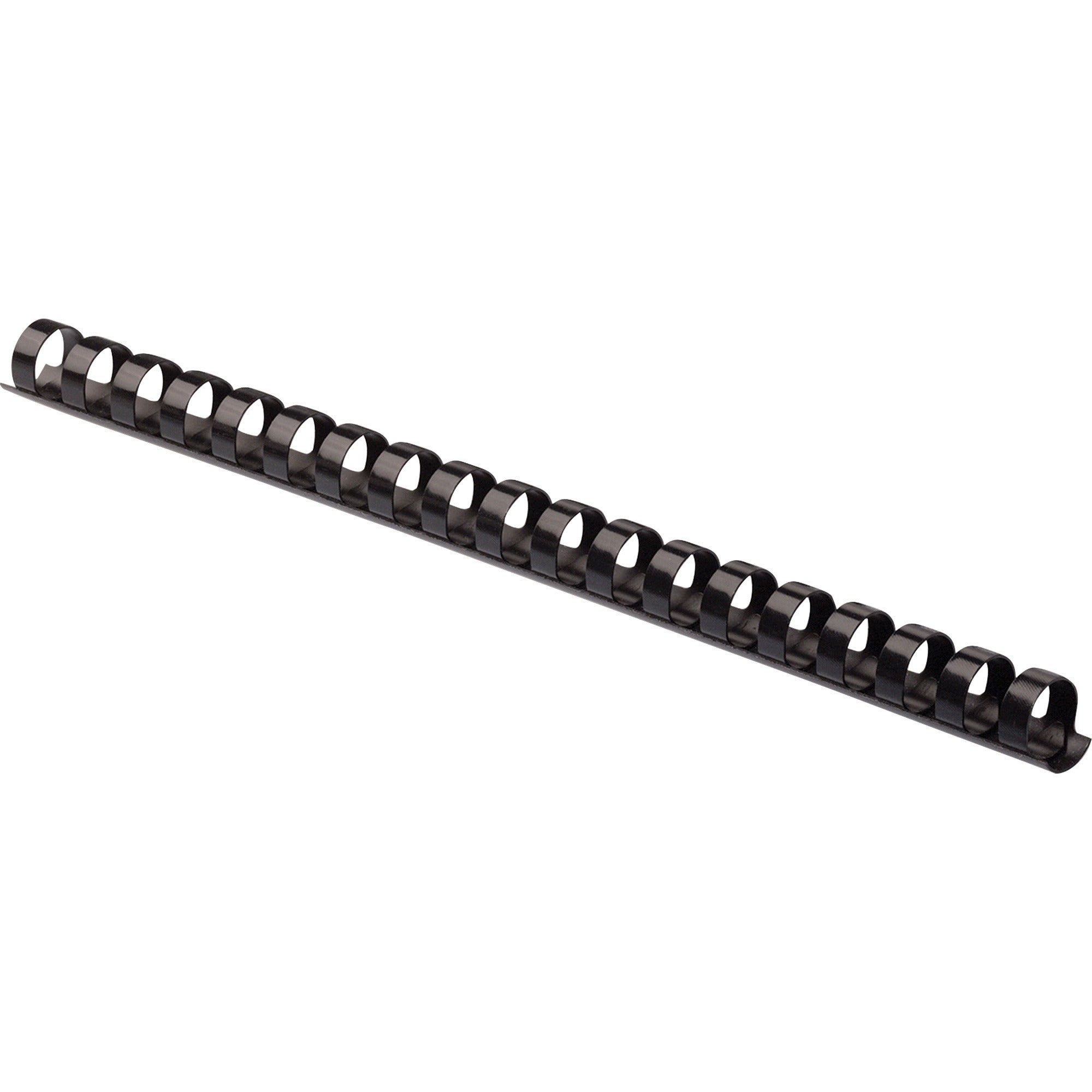 Fellowes Plastic Binding Combs - 0.6" Height x 10.8" Width x 0.6" Depth - 0.62" Maximum Capacity - 120 x Sheet Capacity - For Letter 8 1/2" x 11" Sheet - 19 x Rings - Round - Black - Plastic - 1 Pack