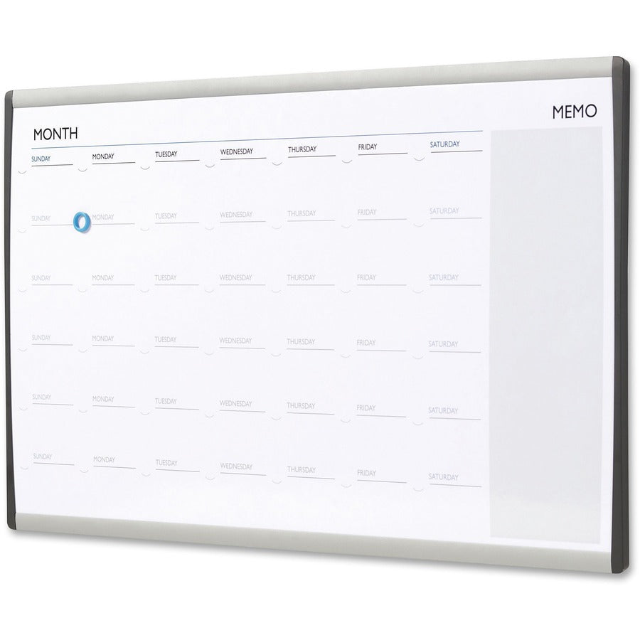 18" Board Height x 30" Board Width - White Natural Cork Surface - Magnetic, Calendar, Durable, Lightweight - Silver Aluminum Frame - 1 Each