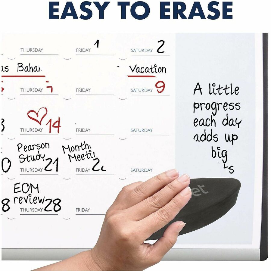 18" Board Height x 30" Board Width - White Natural Cork Surface - Magnetic, Calendar, Durable, Lightweight - Silver Aluminum Frame - 1 Each