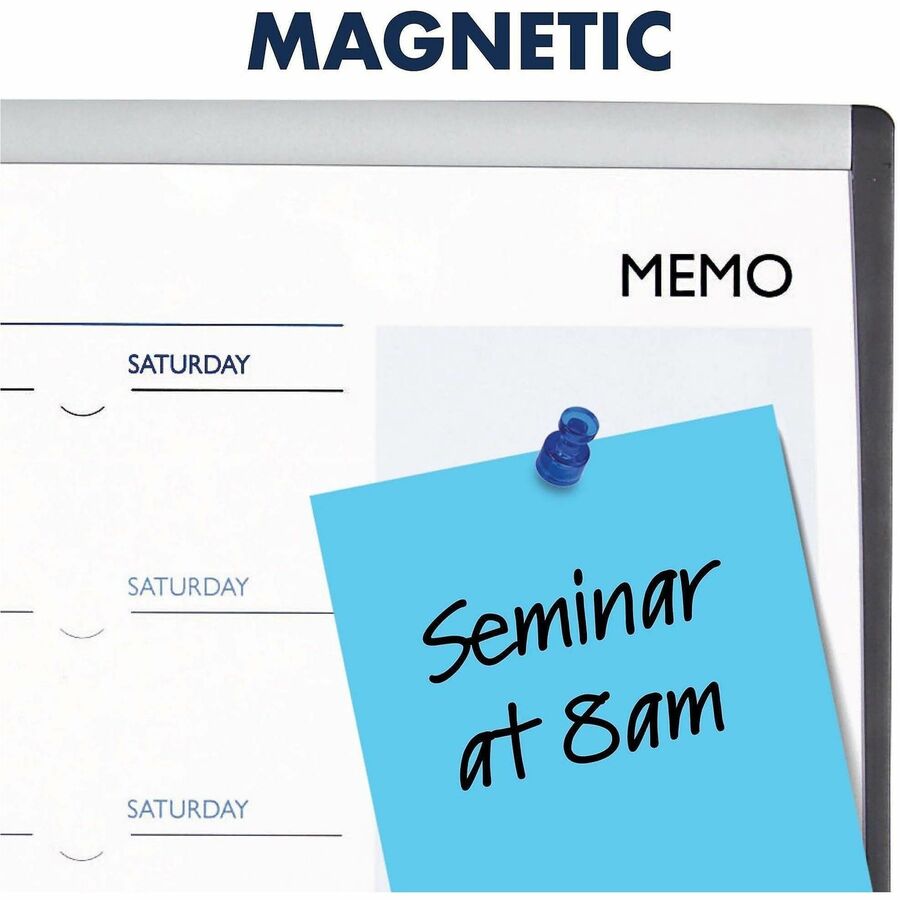 18" Board Height x 30" Board Width - White Natural Cork Surface - Magnetic, Calendar, Durable, Lightweight - Silver Aluminum Frame - 1 Each