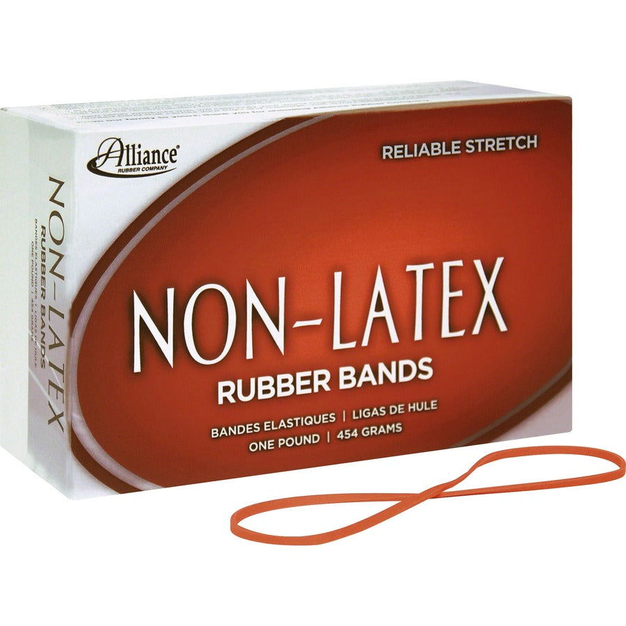Alliance Rubber Rubber Bands - Size: #117B - 7" Length x 0.1" Width - Latex-free, Stretchable - Synthetic Rubber - Orange - 250 / Box
