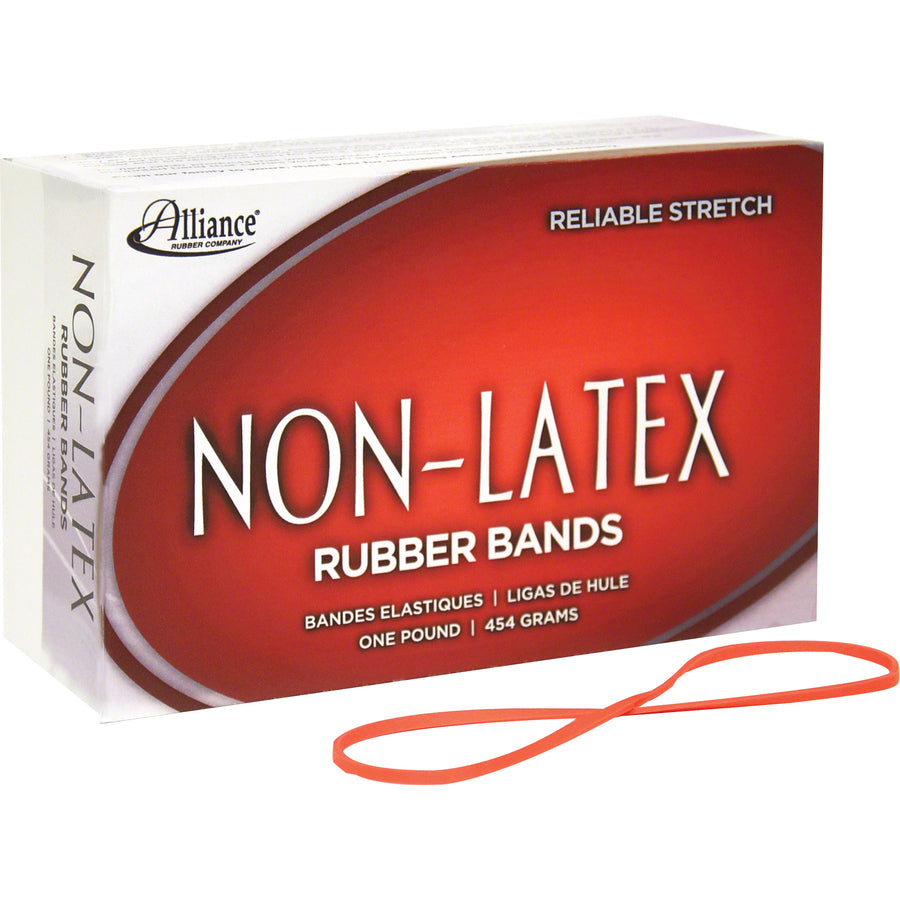 Alliance Rubber Rubber Bands - Size: #19 - 3.5" Length x 0.1" Width - Latex-free, Stretchable - Synthetic Rubber - Orange - 1440 / Box