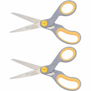 8" Overall Length - Straight-left/right - Titanium - Pointed Tip - Gray/Yellow - 2 / Pack