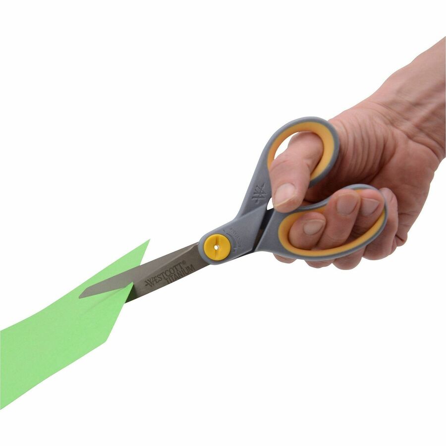 8" Overall Length - Straight-left/right - Titanium - Pointed Tip - Gray/Yellow - 2 / Pack
