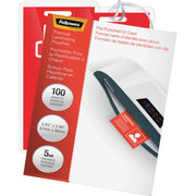 Fellowes Punched ID Card Glossy Thermal Laminating Pouches - Laminating Pouch/Sheet Size: 3.88" Width x 5 mil Thickness - Glossy - for Document, ID Badge, ID Card - Durable, Pre-punched - Clear - 1 Pack