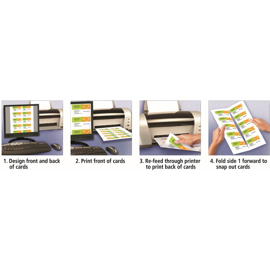 110 Brightness - 2" x 3 1/2" - 93 lb Basis Weight - 254 g/m² Grammage - Matte - Double-sided - White - 1000 Sheets - 200/Pack - 5 / Carton