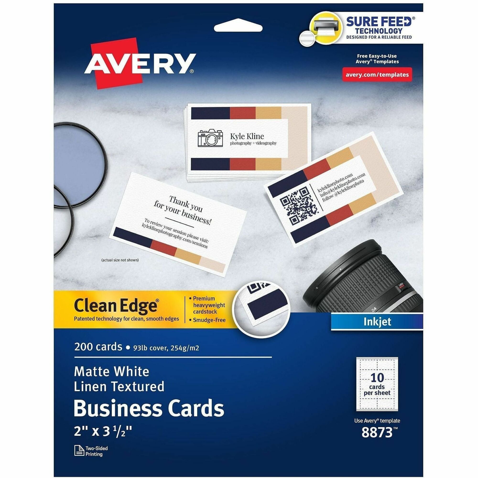 110 Brightness - 2" x 3 1/2" - 93 lb Basis Weight - 254 g/m² Grammage - Matte - Double-sided - White - 1000 Sheets - 200/Pack - 5 / Carton