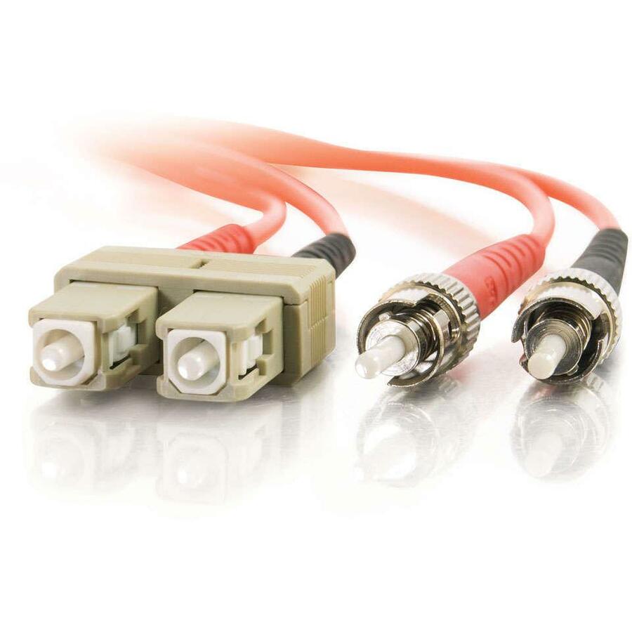 C2G Fiber Optic Duplex Patch Cable - 6.56 ft Fiber Optic Network Cable - First End: 2 x SC Network - Male - Second End: 2 x ST - Male - Patch Cable - 50/125 &micro;m - Orange - 1 Each