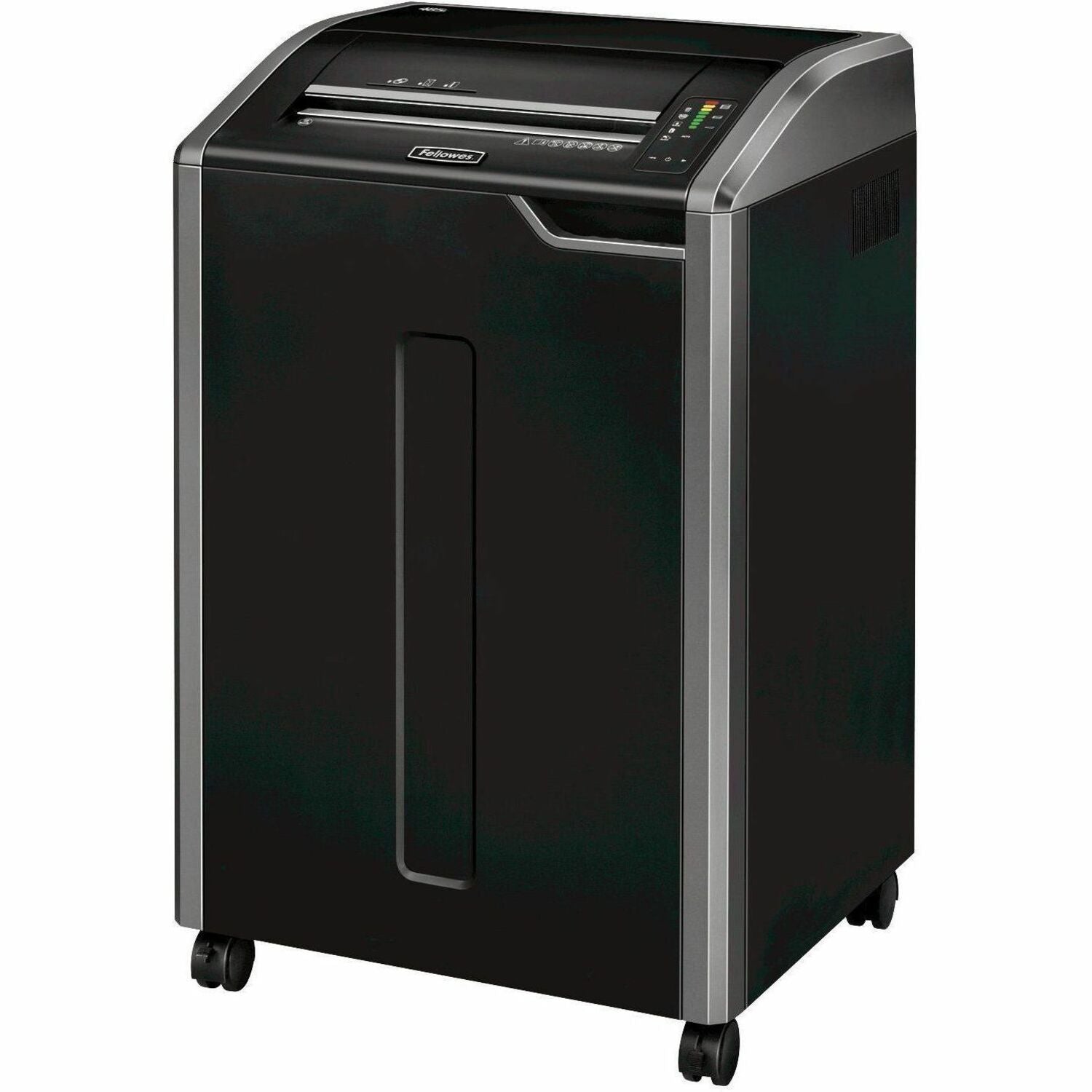 Continuous Shredder - Strip Cut - 38 Per Pass - for shredding Staples, Credit Card, CD, DVD, Paper Clip, Junk Mail, Paper - 0.219" Shred Size - P-2 - 20 ft/min - 16" Throat - 35 gal Wastebin Capacity - Black, Dark Silver - TAA Compliant