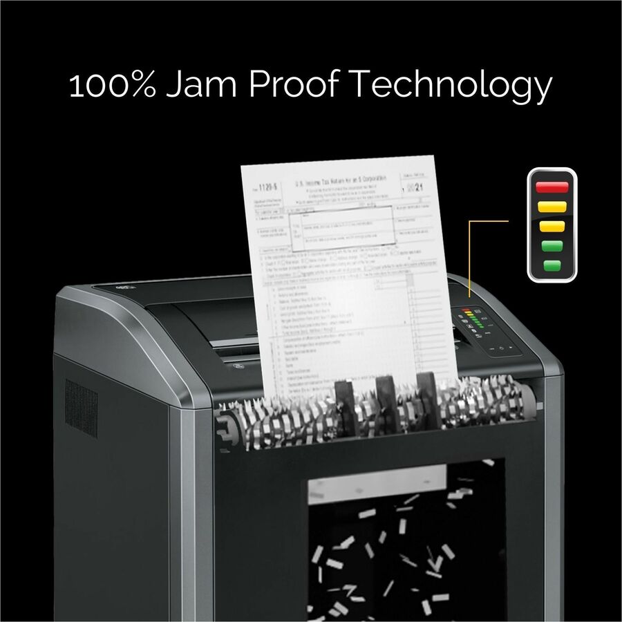 Continuous Shredder - Strip Cut - 38 Per Pass - for shredding Staples, Credit Card, CD, DVD, Paper Clip, Junk Mail, Paper - 0.219" Shred Size - P-2 - 20 ft/min - 16" Throat - 35 gal Wastebin Capacity - Black, Dark Silver - TAA Compliant