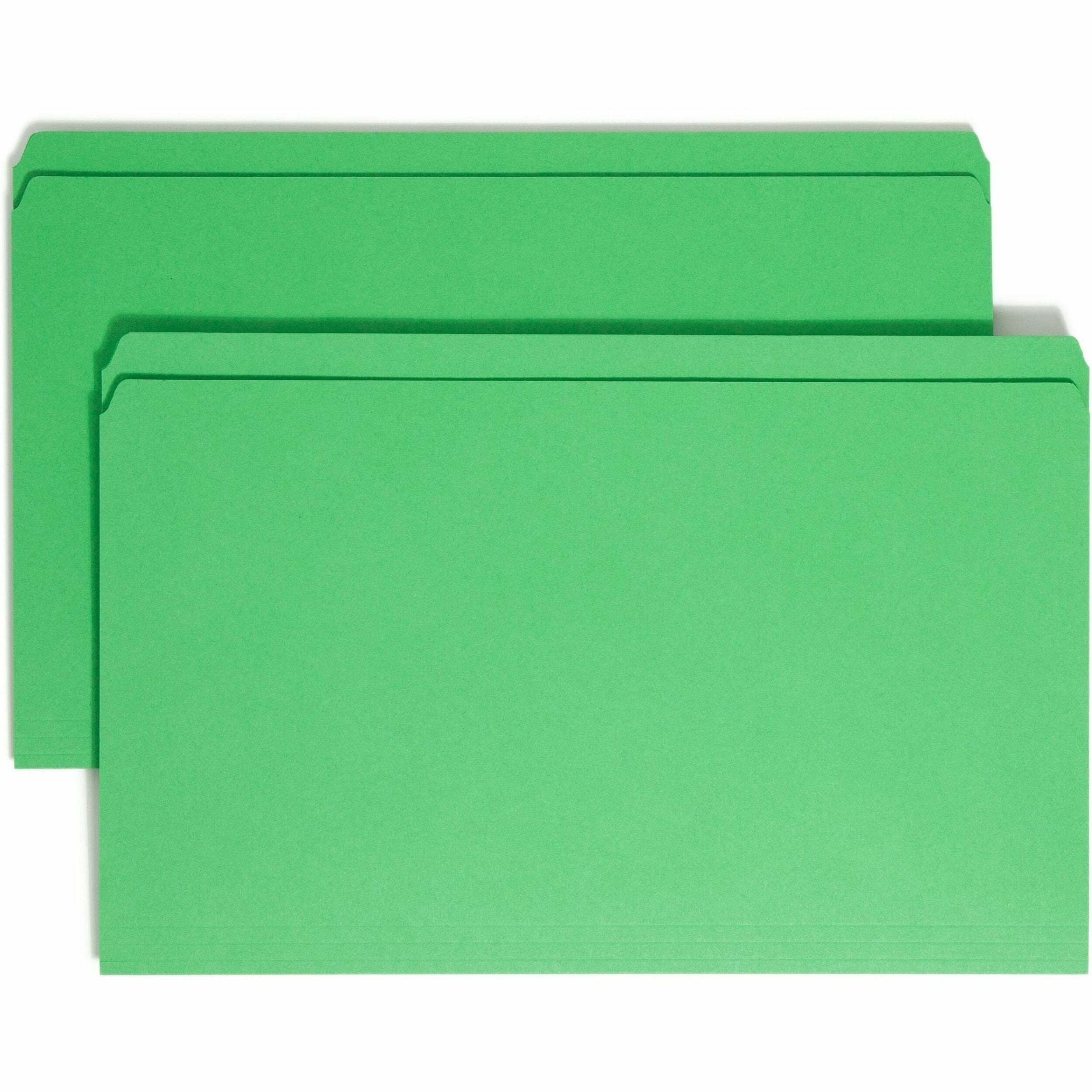 8 1/2" x 14" - 11 pt. - 2 Plys - Green - Reinforced - 10% Recycled - 100 / Box