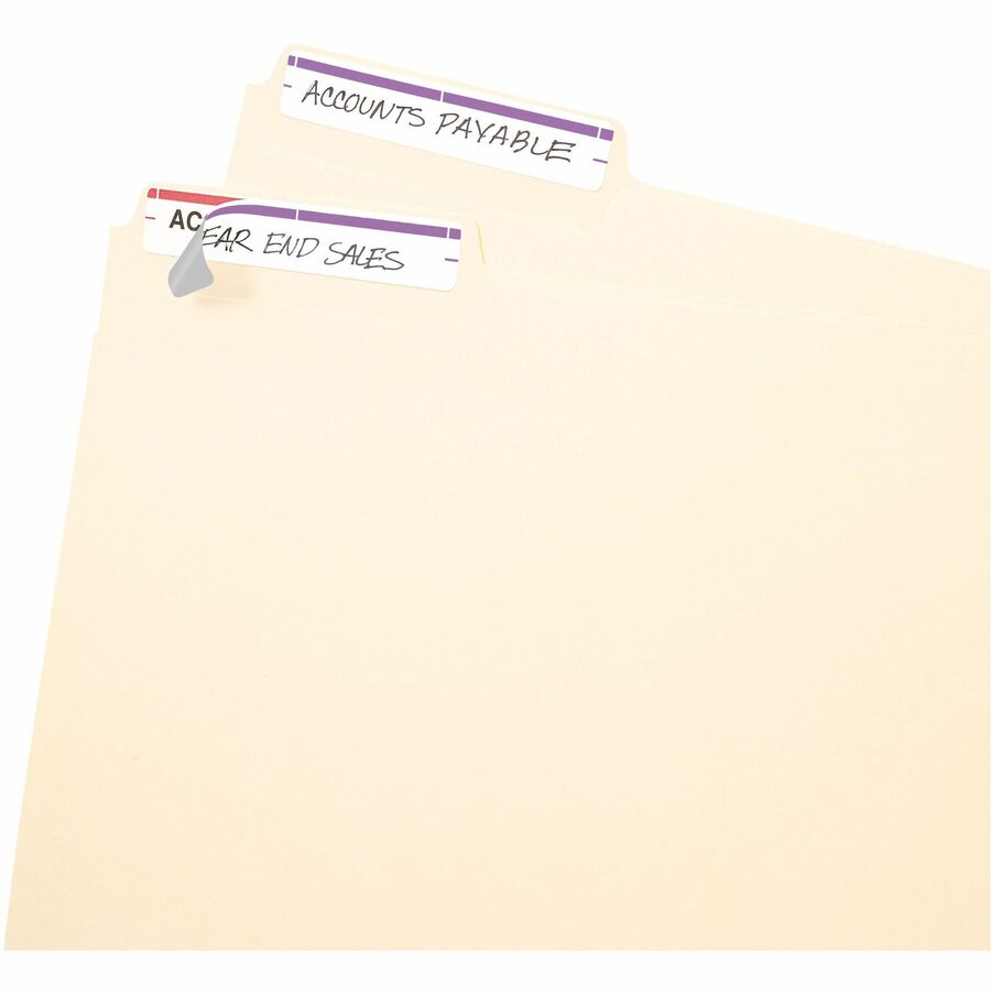 3 7/16" Height x 43/64" Width - Permanent Adhesive - Rectangle - Laser, Inkjet - Purple - Paper - PVC-free, Permanent Adhesive, Curl Resistant, Stick & Stay, Easy Peel - 7 / Sheet - 36 Total Sheets - 252 Total Label(s) - 1 Each