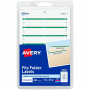 3 7/16" Height x 21/32" Width - Permanent Adhesive - Rectangle - Laser, Inkjet - Green - Paper - Permanent Adhesive, Easy Peel, Curl Resistant, Stick & Stay - 7 / Sheet - 36 Total Sheets - 252 Total Label(s) - 252 / Pack