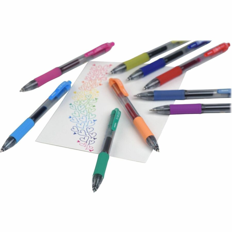 Zebra SARASA dry X20 Retractable Gel Pen - 0.5 mm Fine Pen Point - Retractable - Red Ink - Gel-based - Transparent, Red Barrel - 1 Dozen