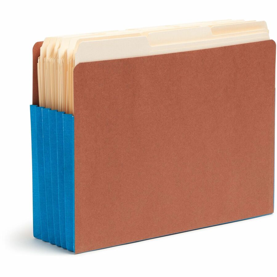 8 1/2" x 11" - 5 1/4" Expansion - 2 Plys - Redrope - Blue - Closed Sides, Reinforced Tab, Reinforced Gusset, Tear Proof - 30% Paper Recycled - 10 / Box