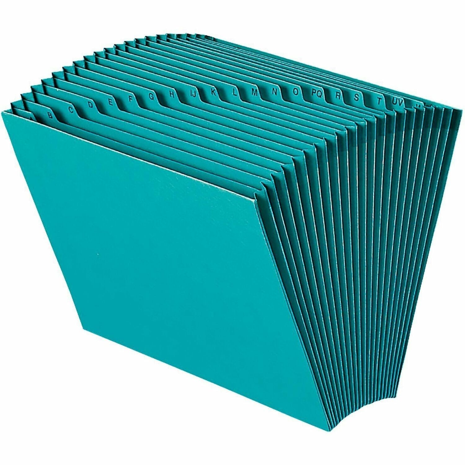 8 1/2" x 11" - 7/8" Expansion - 21 Pocket(s) - 2 Plys - Teal - Reinforced Gusset - 10% Recycled - 1 Each