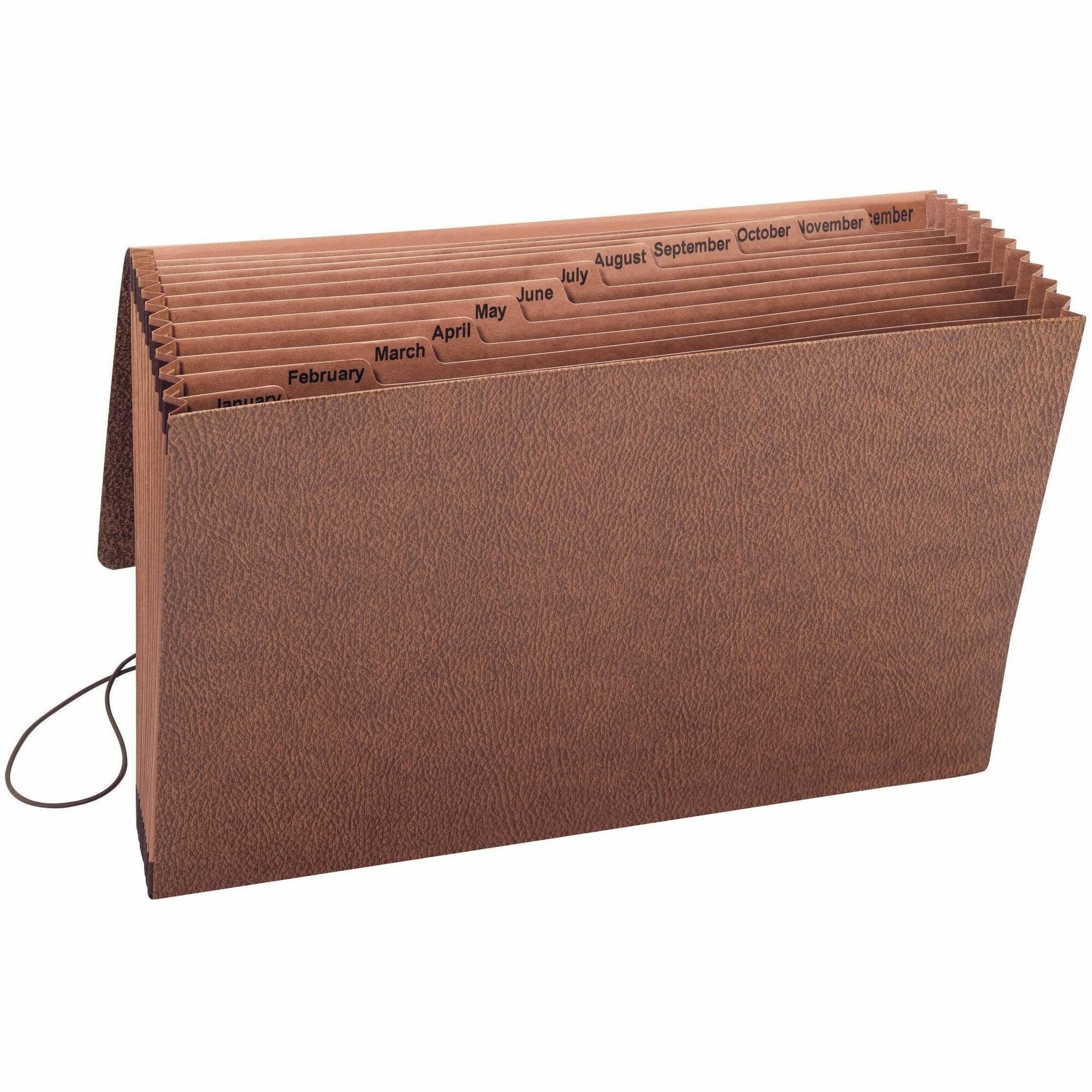 8 1/2" x 14" - 12 Pocket(s) - Redrope, Tyvek - Redrope - Flap, Elastic Closure, Reinforced Gusset - 30% Recycled - 1 Each