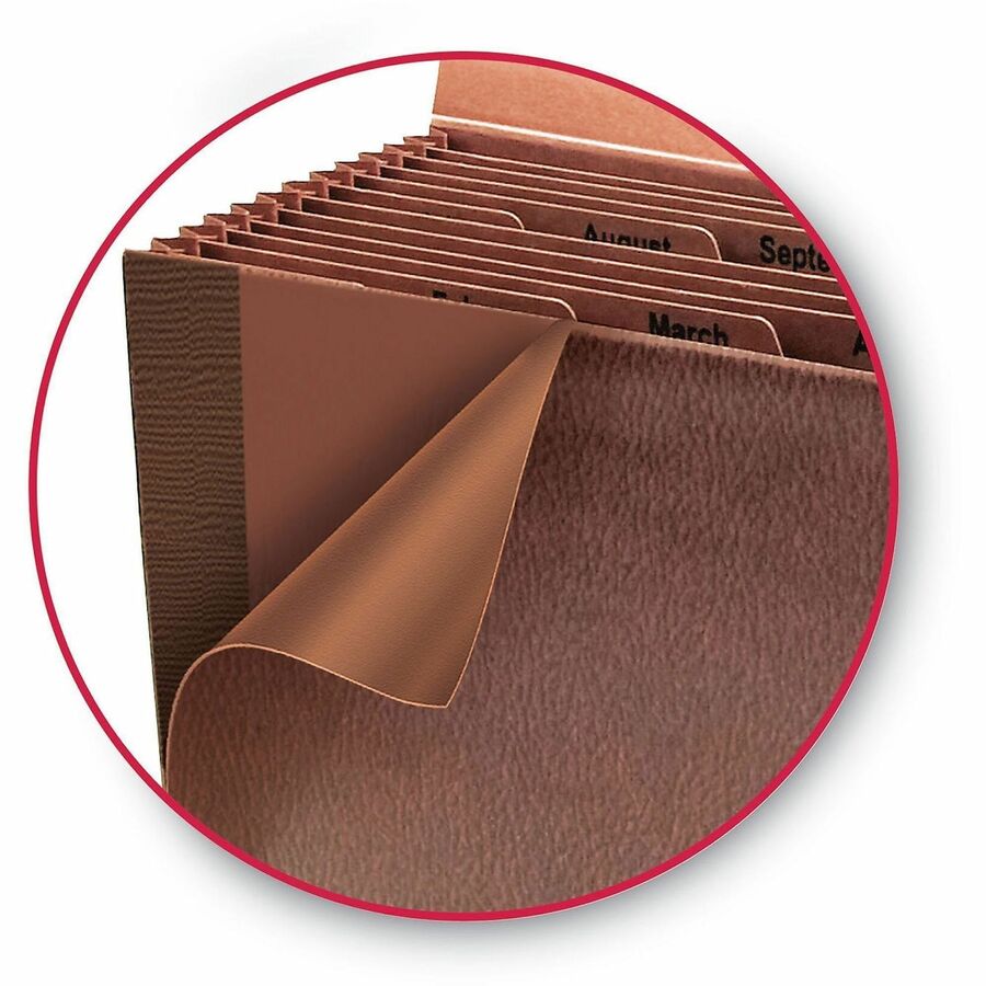 8 1/2" x 14" - 12 Pocket(s) - Redrope, Tyvek - Redrope - Flap, Elastic Closure, Reinforced Gusset - 30% Recycled - 1 Each