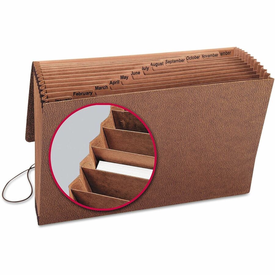 8 1/2" x 14" - 12 Pocket(s) - Redrope, Tyvek - Redrope - Flap, Elastic Closure, Reinforced Gusset - 30% Recycled - 1 Each
