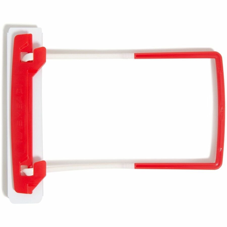 2" Size Capacity - for Folder - Flexible, Heavy Duty, Self-adhesive, Acid-free - Red, White - Poly - 100 / Box