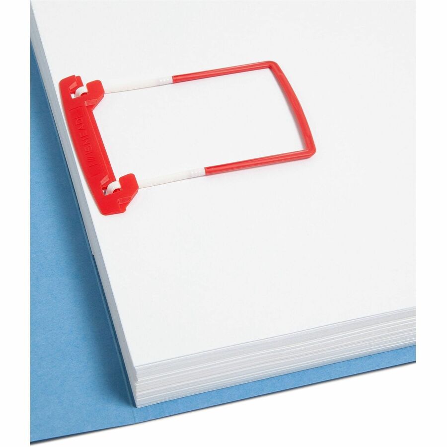 2" Size Capacity - for Folder - Flexible, Heavy Duty, Self-adhesive, Acid-free - Red, White - Poly - 100 / Box