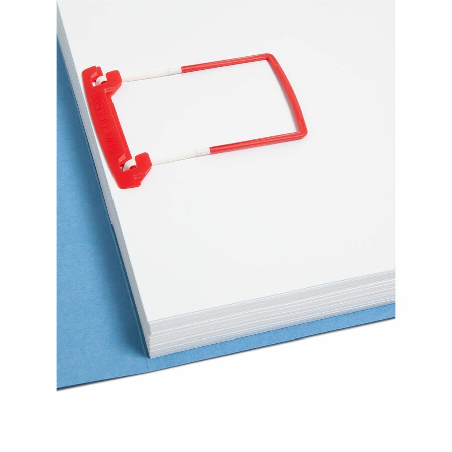 2" Size Capacity - for Folder - Flexible, Heavy Duty, Self-adhesive, Acid-free - Red, White - Poly - 100 / Box