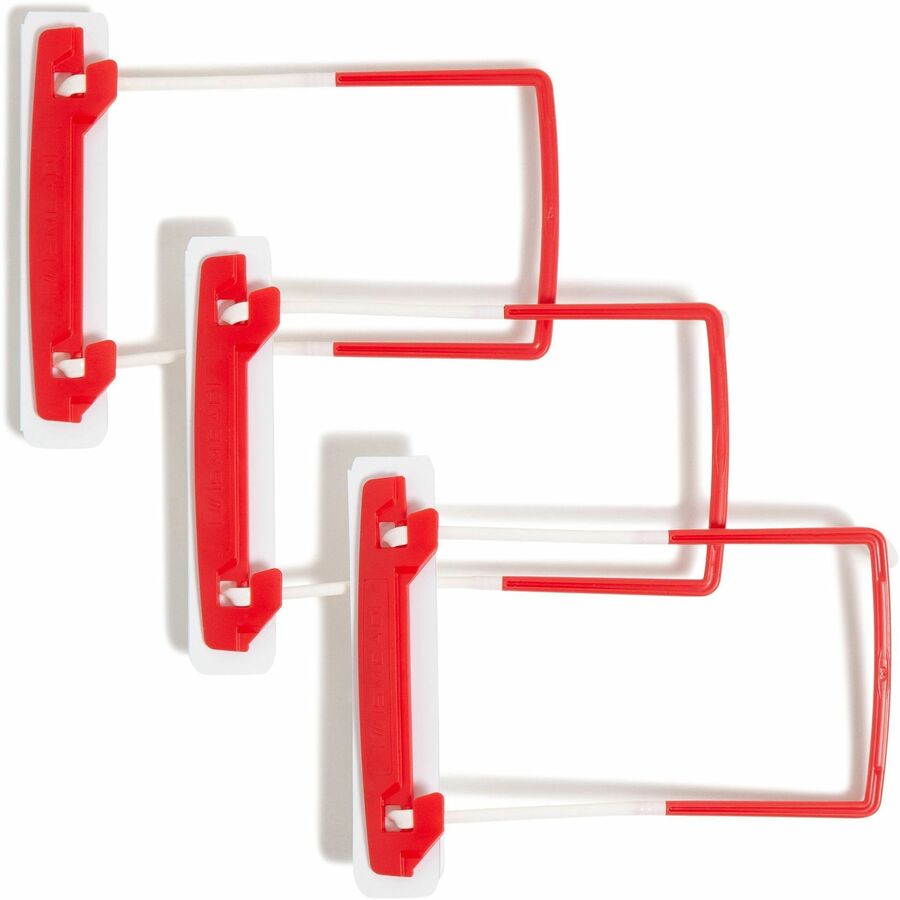 2" Size Capacity - for Folder - Flexible, Heavy Duty, Self-adhesive, Acid-free - Red, White - Poly - 100 / Box