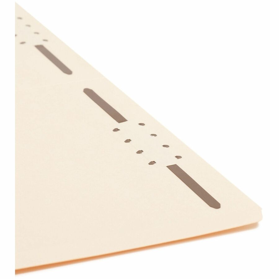 Smead 1/3 Tab Cut Legal Recycled Fastener Folder - 8 1/2" x 14" - 2 x 2K Fastener(s) - Top Tab Location - Third Tab Position - 11 pt. - 2 Plys - Manila - Reinforced - 10% Recycled - 50 / Box