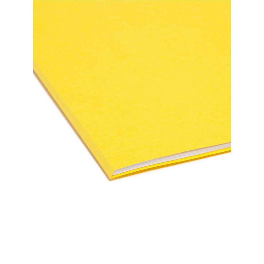 8 1/2" x 14" - 3/4" Expansion - 11 pt. - 2 Plys - Yellow - Reinforced Tab - 10% Recycled - 100 / Box