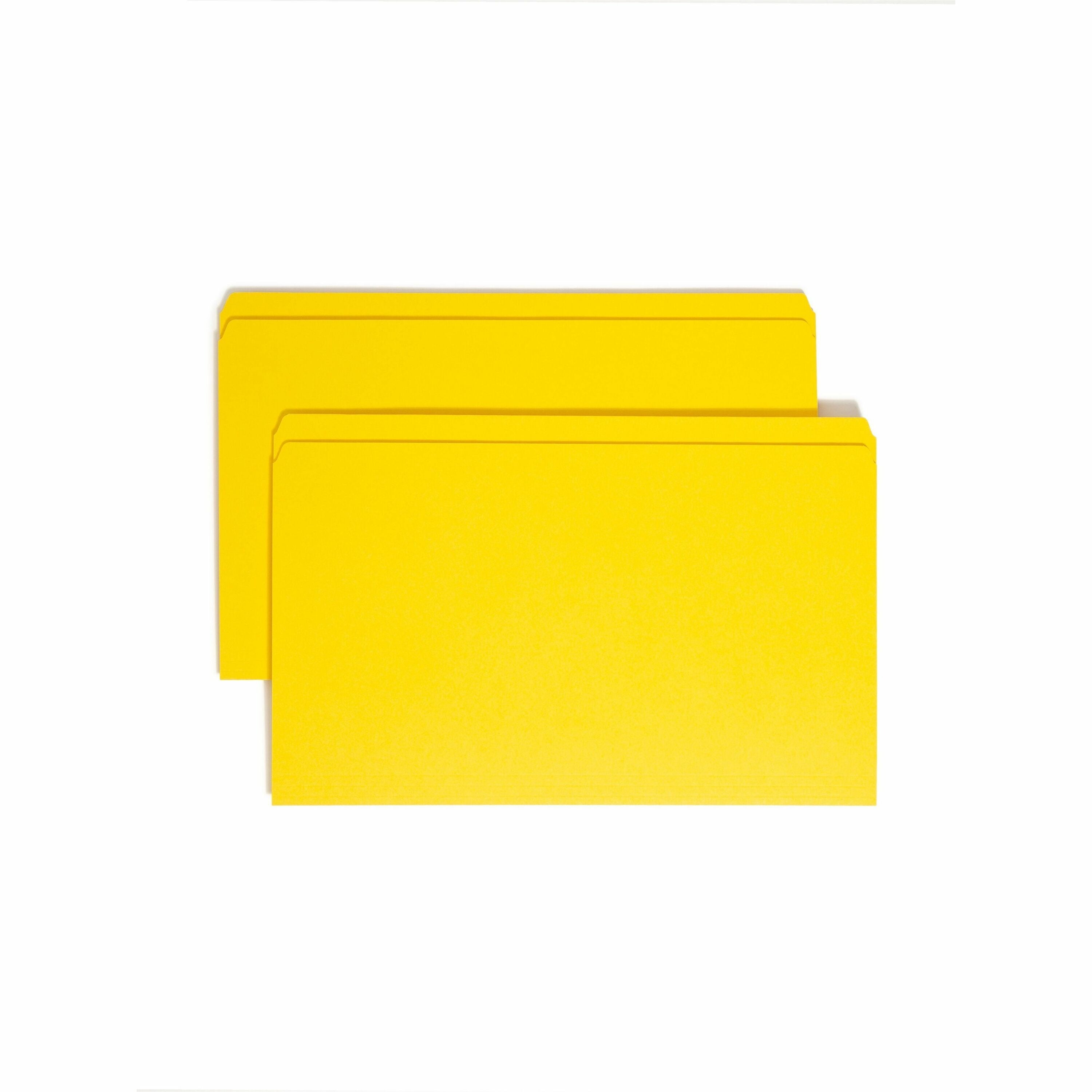 8 1/2" x 14" - 3/4" Expansion - 11 pt. - 2 Plys - Yellow - Reinforced Tab - 10% Recycled - 100 / Box